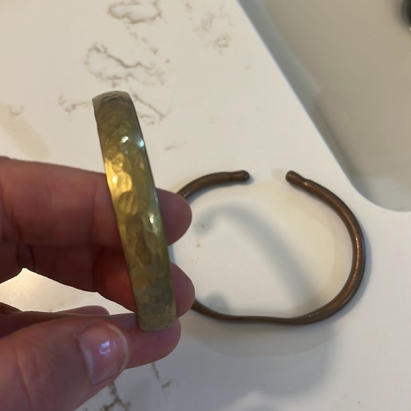 Hammered Brass Cuffs - Picture 2 of 3